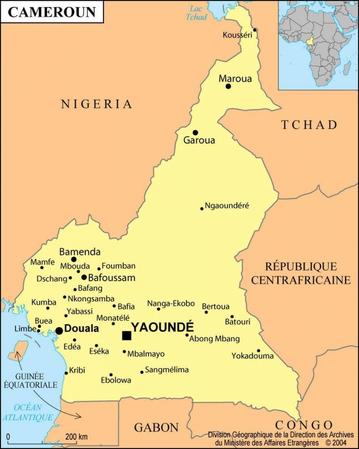 Карта duala, Камерун