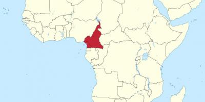 Карта Камеруна ў Заходняй Афрыцы