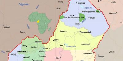 Карта Камеруна з гарадамі