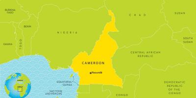 Карта Камеруне і суседніх краінах
