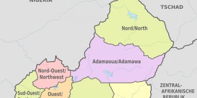 Карта адміністрацыйна-Камерун