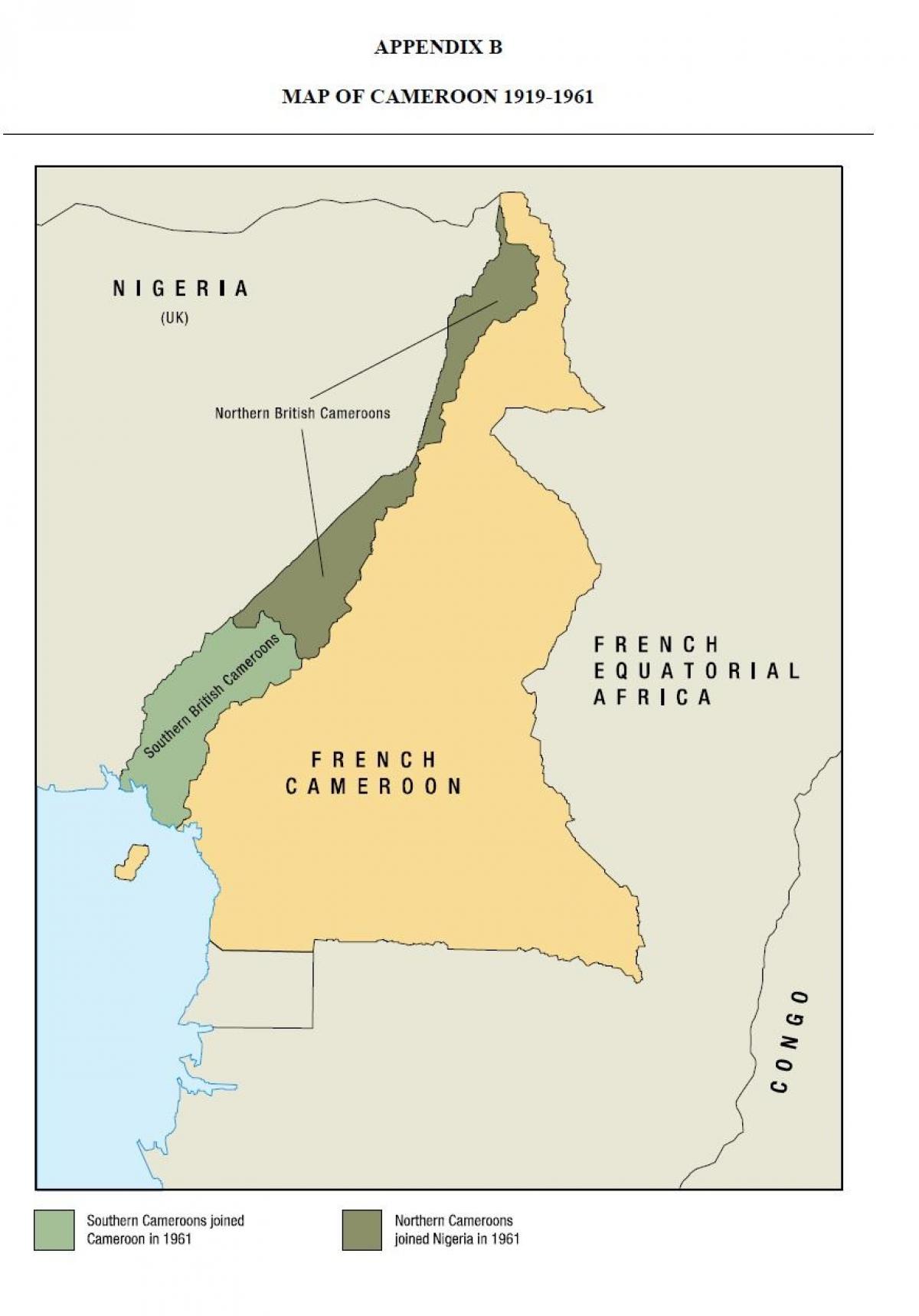 Карта дзяржавы Уно Камеруна